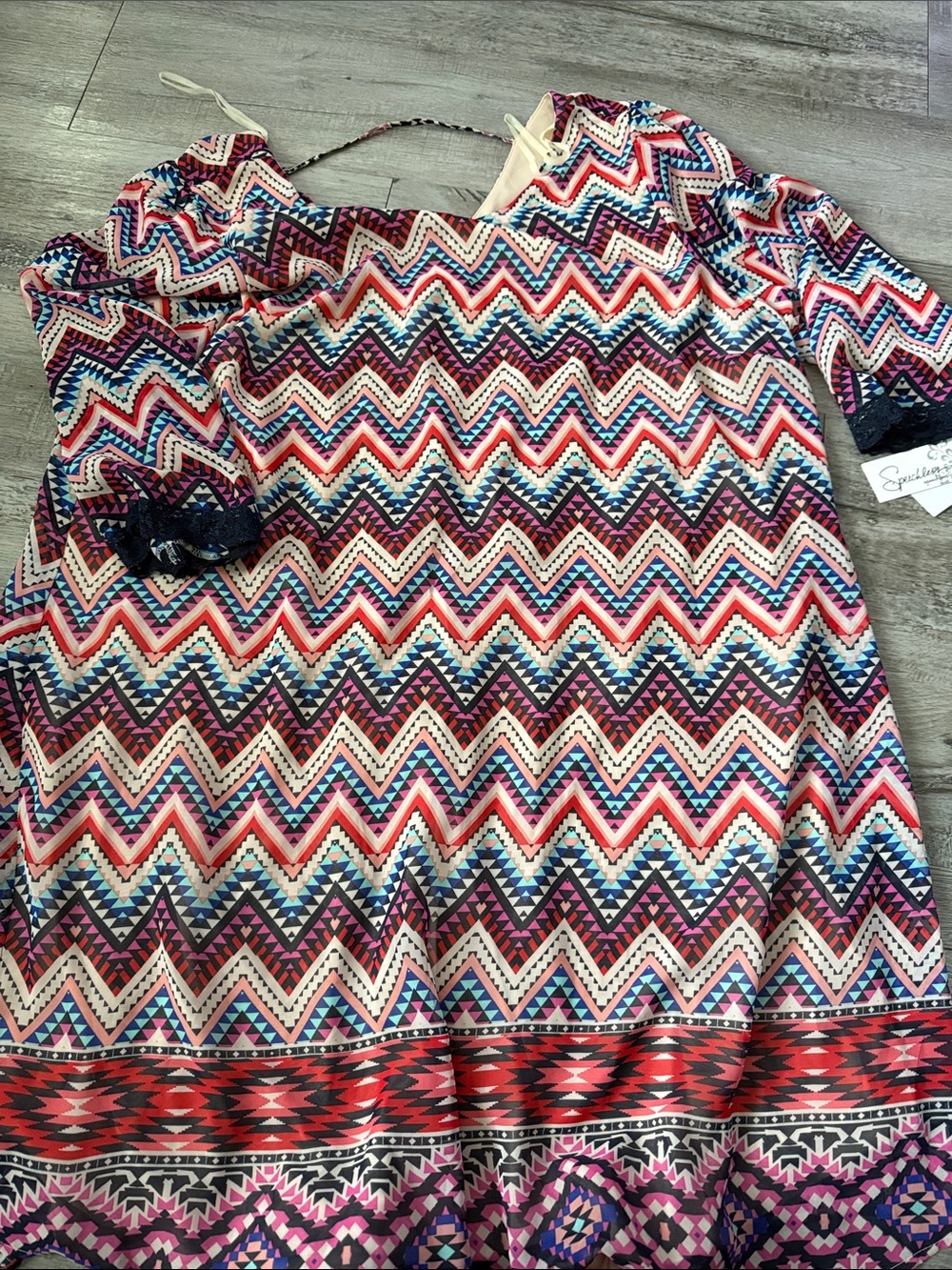 LuLaRoe Zigzag Midi Dress — Pink, Blue, Purple, Red, Cream